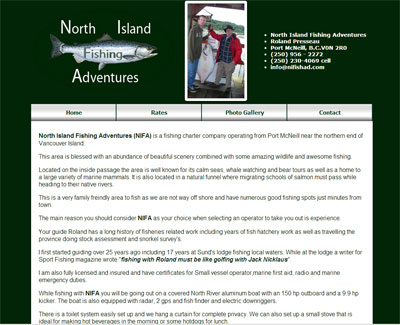 north island fishing adventures ladybird web design