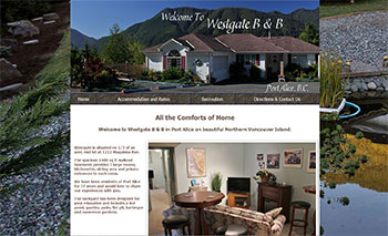 westgate bed and breakfast ladybird web design port alberni